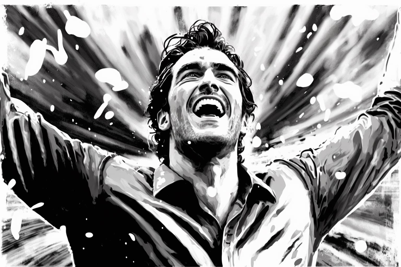 Um homem feliz por obter melhores odds