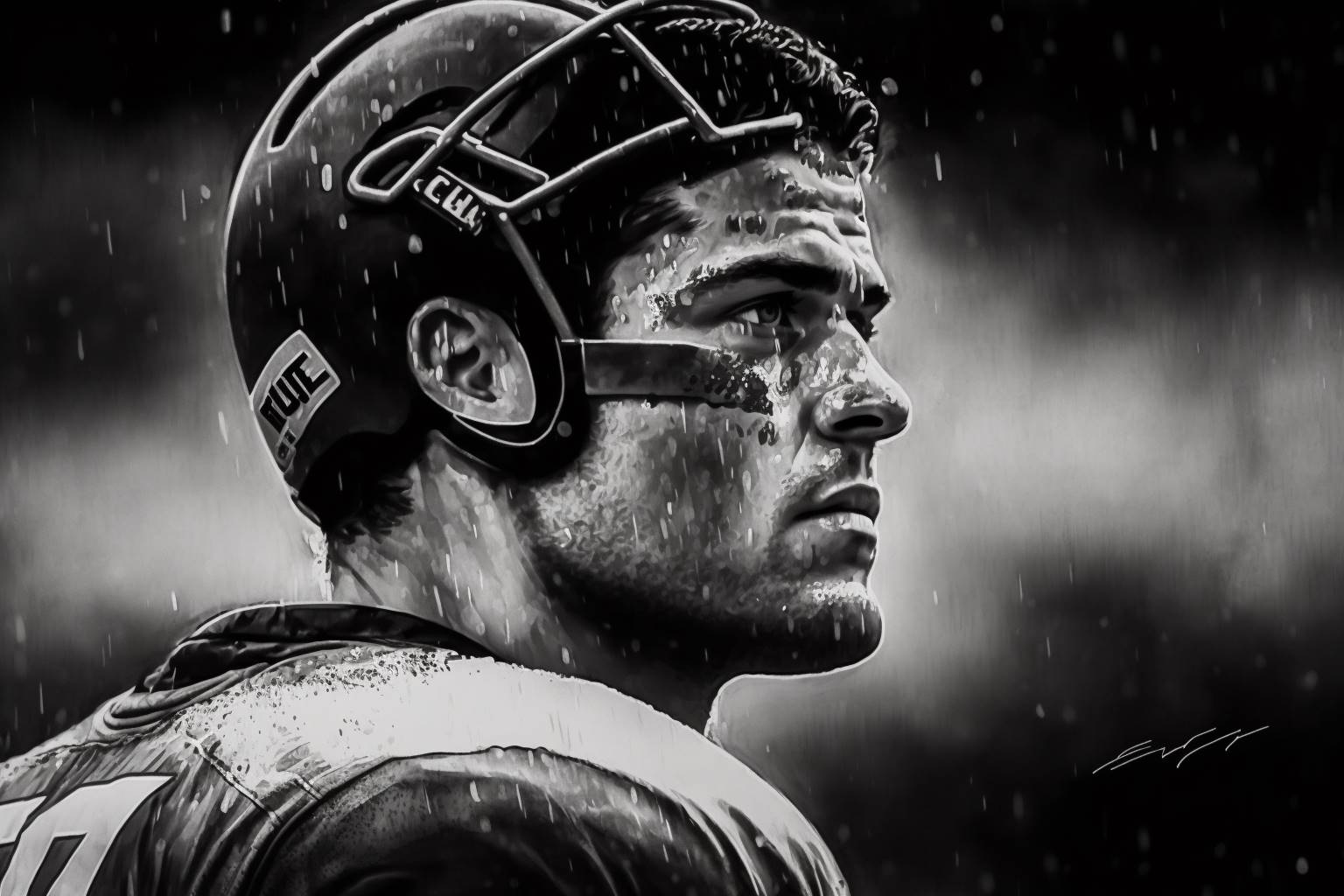 Um jogador de futebol americano sério